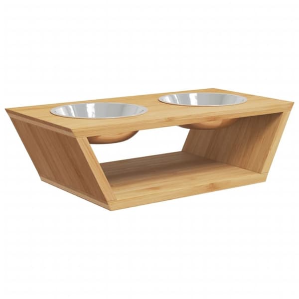 vidaXL Korotetut koiran kulhot 35,5x18x10,5 cm bambu
