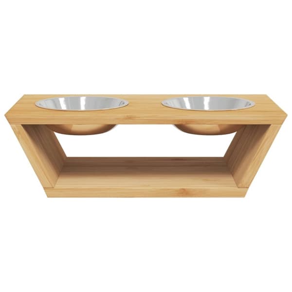vidaXL Korotetut koiran kulhot 35,5x18x10,5 cm bambu