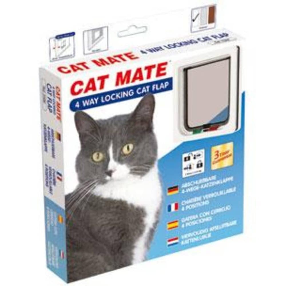 CAT MATE 4-vägs låsbar kattlucka vit