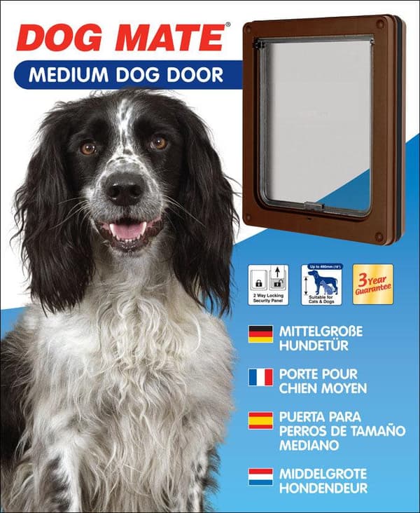 Dog Mate Mellanstor Hunddörr – Brun (215B)