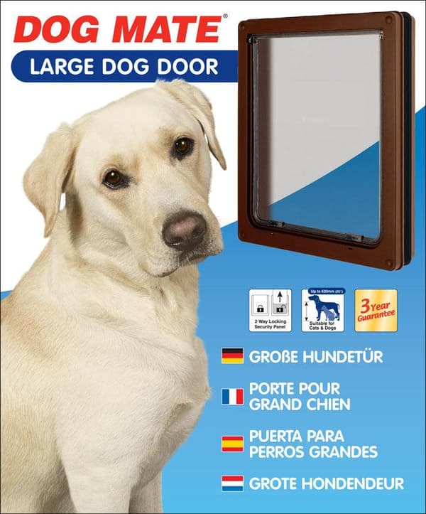 Dog Mate Stor Hundedør – Brun (216B)