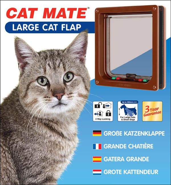 Cat Mate Stor Kattlucka – Brun (221B)