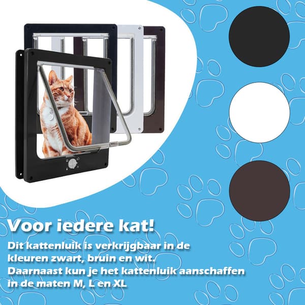 Kattlucka 19x22x5,5 cm - Vit - 4 låslägen