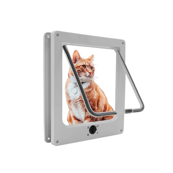 Kattlucka 19x22x5,5 cm - Vit - 4 låslägen