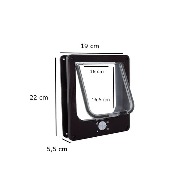 Kattelem 19x22x5,5 cm - Brun - 4 låsepositioner