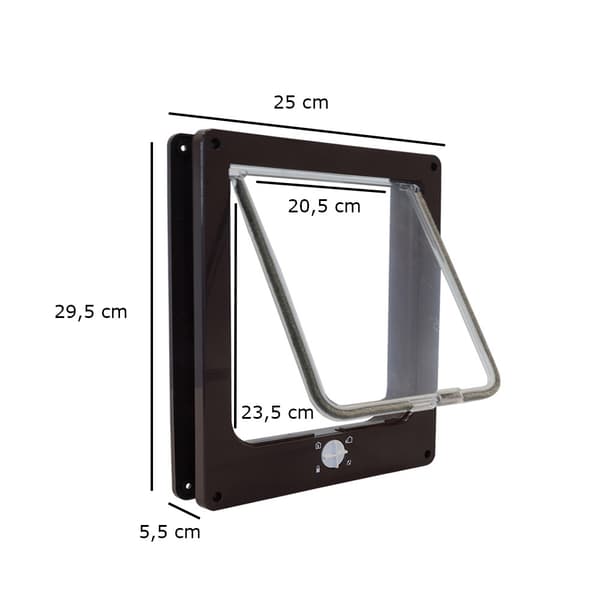 Kattelem 25x29x 5,5 cm - Brun - 4 låsepositioner