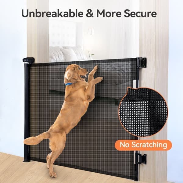 Kid Safety Gate Mesh Sällskapsdjur Hund Säkerhetsbarriär Säker trappstakets skydd Infällbar 0-180 cm, svart