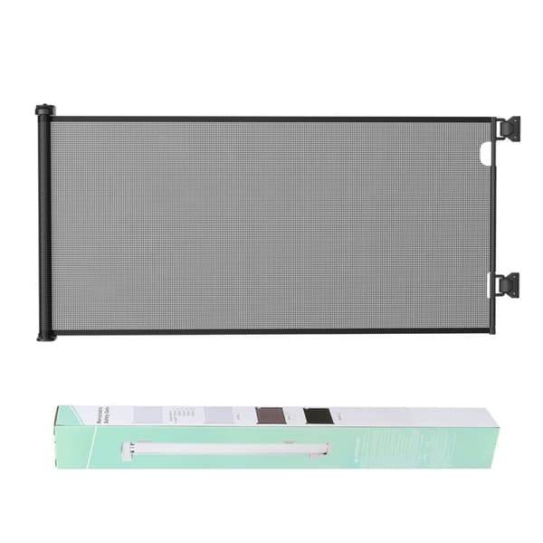 Kid Safety Gate Mesh Sällskapsdjur Hund Säkerhetsbarriär Säker trappstakets skydd Infällbar 0-180 cm, svart