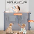 Miniatyrbild 3 av 9: Kid Safety Gate Mesh Sällskapsdjur Hund Säkerhetsbarriär Säker trappstakets skydd Infällbar 0-180 cm, grå