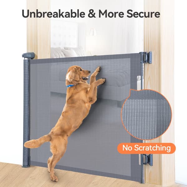 Kid Safety Gate Mesh Sällskapsdjur Hund Säkerhetsbarriär Säker trappstakets skydd Infällbar 0-180 cm, grå