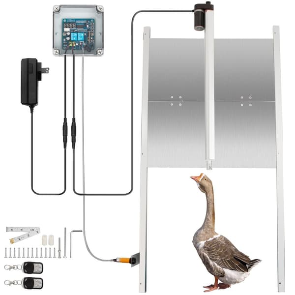 20,4x37,7 tum automatisk hönsgårdsdörröppnare kit med infraröd induktion och tidskontroll, hållbart och lätt att installera
