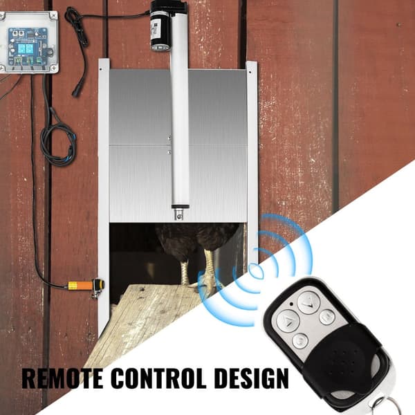32x30cm lättmanövrerad automatisk hönshusdörr kit med infraröd induktion och fjärrkontroll, IP44 skyddsklass, plug and play, hållbar