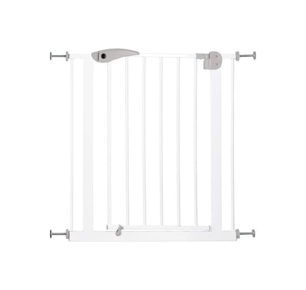 Barriere til hunde, metal, 75–85 × 76 cm, hvid