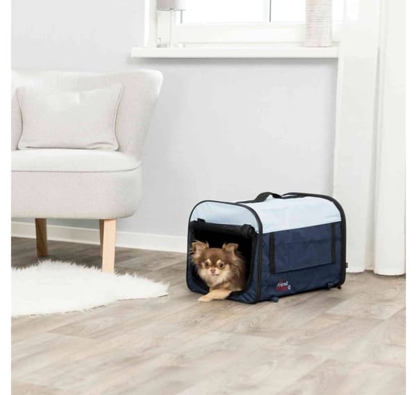 Mobil kennel, XS–S: 40 × 40 × 55 cm, mørkeblå/lyseblå