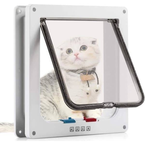 Hautstore kattlucka med 4-vägsmagnet, husdjursdörr för katter och små hundar, kattdörr
