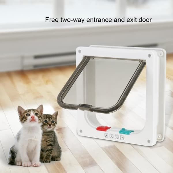 Cat Door Smart Door Husdjur Katt Liten hundlucka Vit M