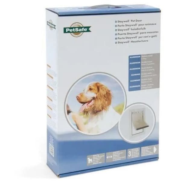 PetSafe - Staywell Heavy Duty aluminium kattlucka för hundar och stora katter, låssystem, robust, isolerad - storlek M