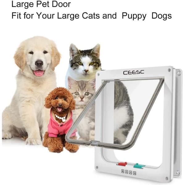 TD® kattlucka för katter och hundar Lätt att installera Vikning och låsning (23,5 x 25,2 x 5,5 cm)