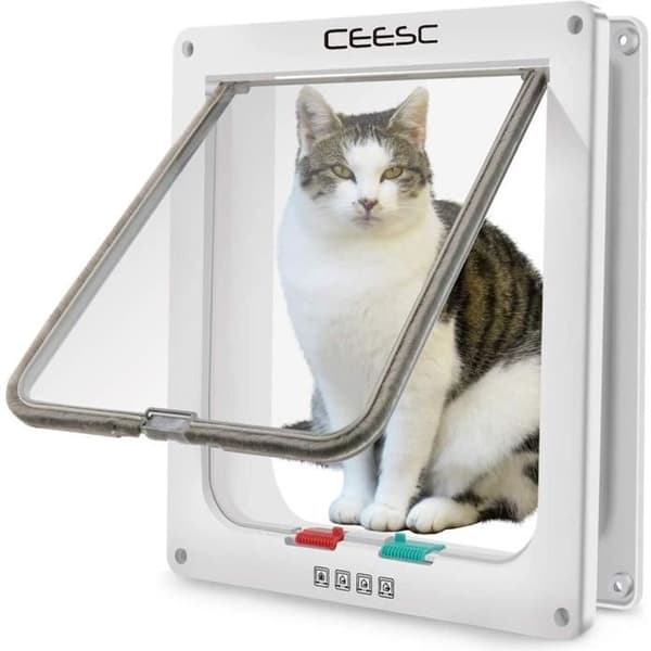 TD® kattlucka för katter och hundar Lätt att installera Vikning och låsning (23,5 x 25,2 x 5,5 cm)