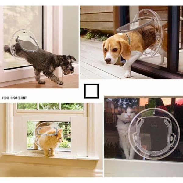 TD® Kattlucka Husdjursdörr Habitat PC Rund glasdörr Layout Design Ingång Utgång Fri liten hund
