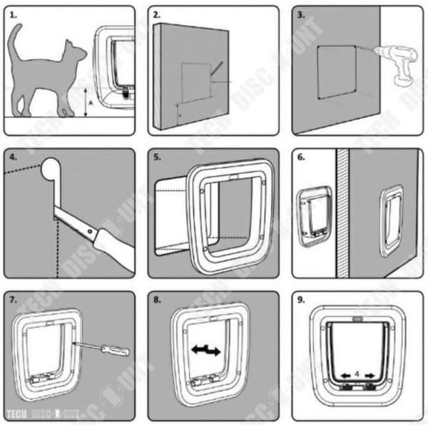 TD® kattlucka katthund isolerad liten husdjursdörr tyst tunnel storlek s inredningsmanual vit