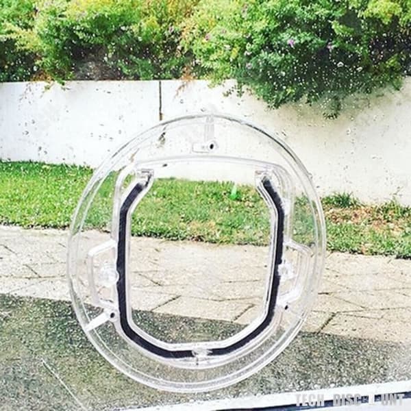 TD® kattlucka husdjursdörr hund medium liten tyst transparent storlek S husinteriör vit