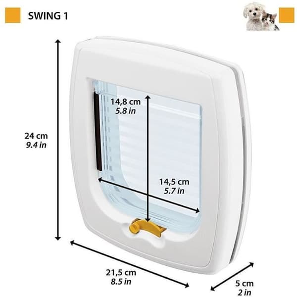Chatière - FERPLAST - Swing 1 - 21,5 x 5 x 24 cm - Grå