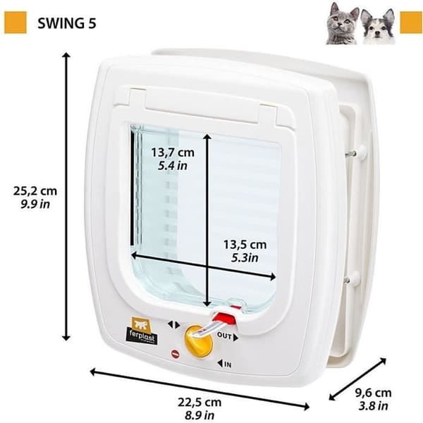 Chattörr - FERPLAST - Swing 5 - 22,5 x 16,2 x 25,2 cm - Grå