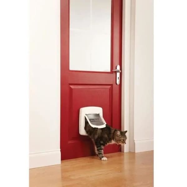 PetSafe 4-vägs magnetisk kattlucka Deluxe 400 vit dörr för hundar, katter 411383