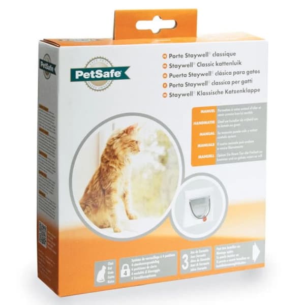 Chatière - PetSafe - Classic Staywell - 4 Låsningslägen - Vit - Väderbeständig