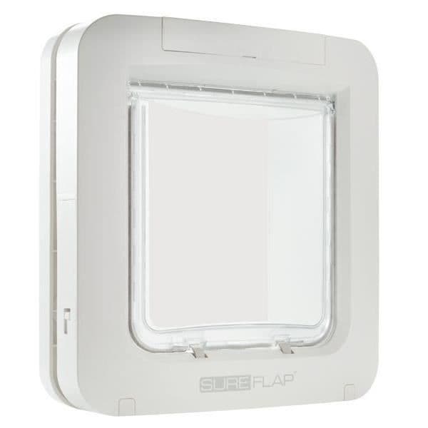 SUREFLAP Stor Mikrochip Kattelem - Hvid - 178 mm x 170 mm (Plads til op til 32 mikrochips)