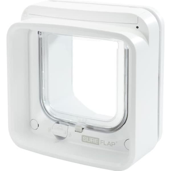 SUREFLAP Älykäs mikrosirulla varustettu kissanluukku - Valkoinen - 142 mm x 120 mm (Toimitetaan ilman keskitintä)