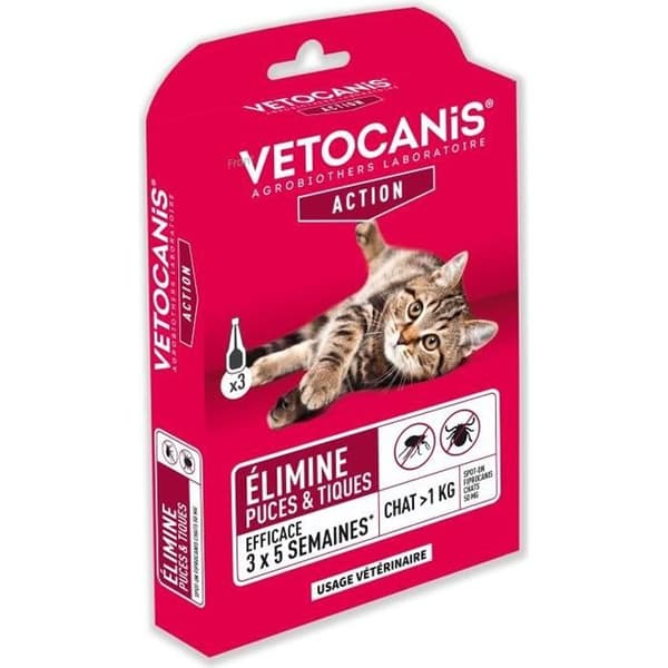 VETOCANIS Spot on, Anti-loppa och anti-tick-pipetter - För katter