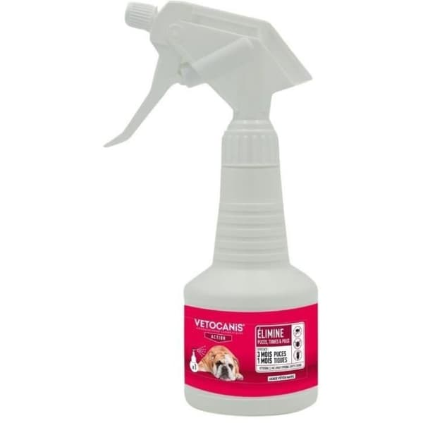 Fipronil lopp- och fästingspray - VETOCANIS - 2,5 mg för katter och hundar - 250 ml