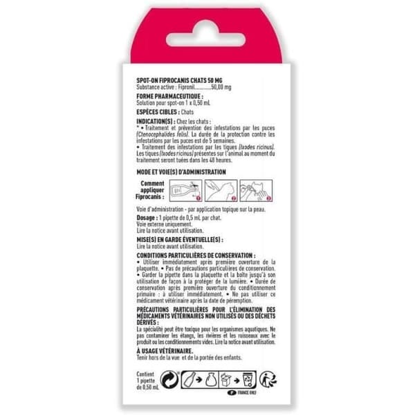 Spot-on pipetti - VETOCANIS - Fripronil kissoille - 50 mg