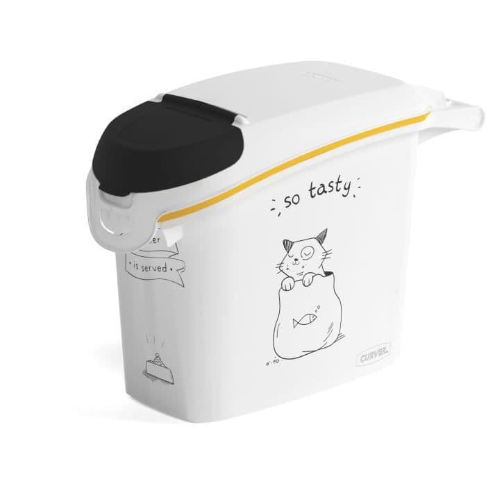 CURVER Madbeholder Spisning serveres - 6 kg - 15 L - Hvid og sort - Til kat