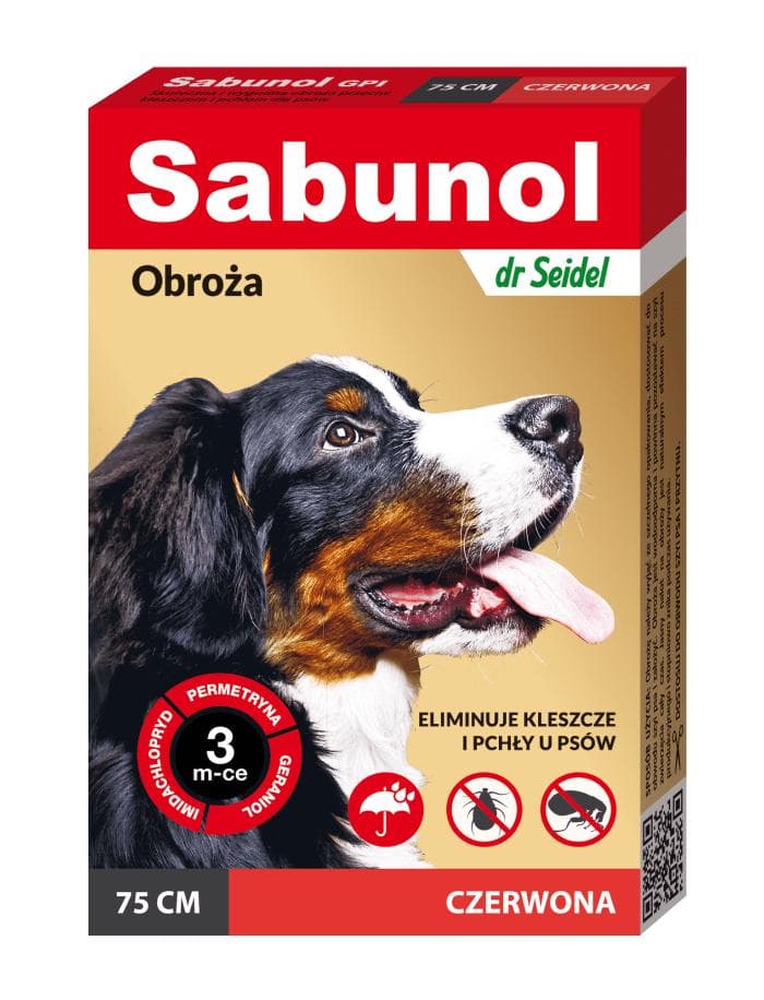 SABUNOL GPI red collar against fleas and ticks dog 75 cm