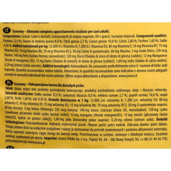 Josera JosiDog Economy Aikuisten Vihannes Sika 15 kg – Laadukas ruoka aikuisille koirille vihanneksilla ja sialla, 15 kg.