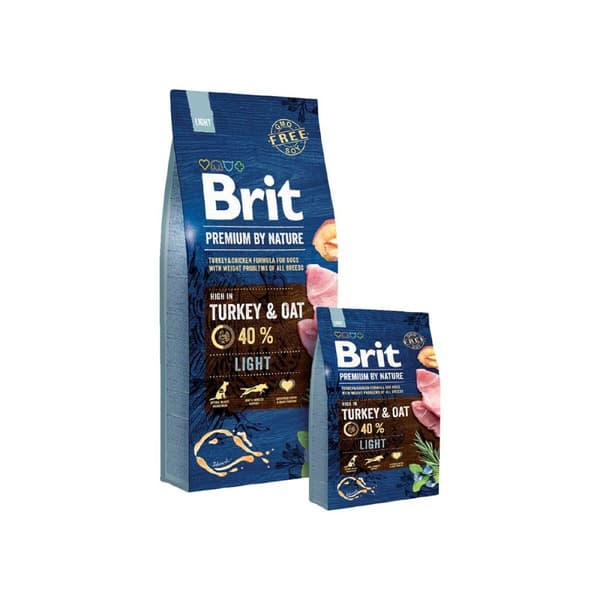 Foder Brit Premium by Nature Ligh Äpple Kyckling Kalkon Majs 15 kg