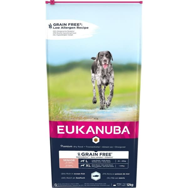 Rehu Eukanuba Grain Free Senior large/giant breed Senior Kala 12 kg