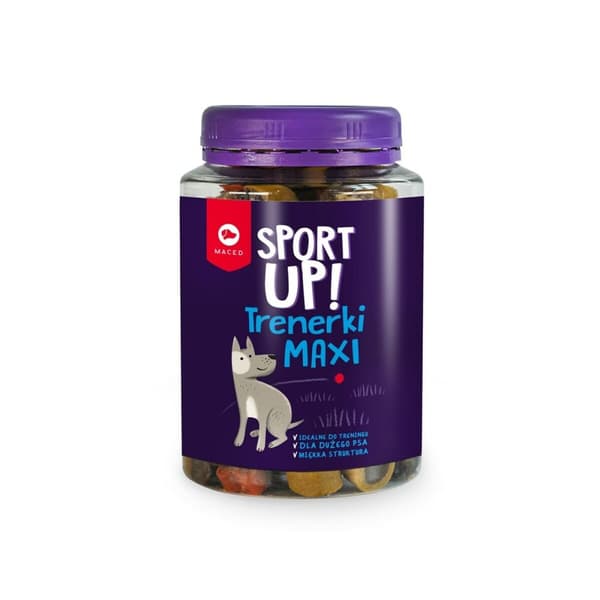 Hundgodis Maced Sport Up! Kött Fisk 300 g - Hälsosamma hundgodisar med kött och fisk för aktiva hundar.