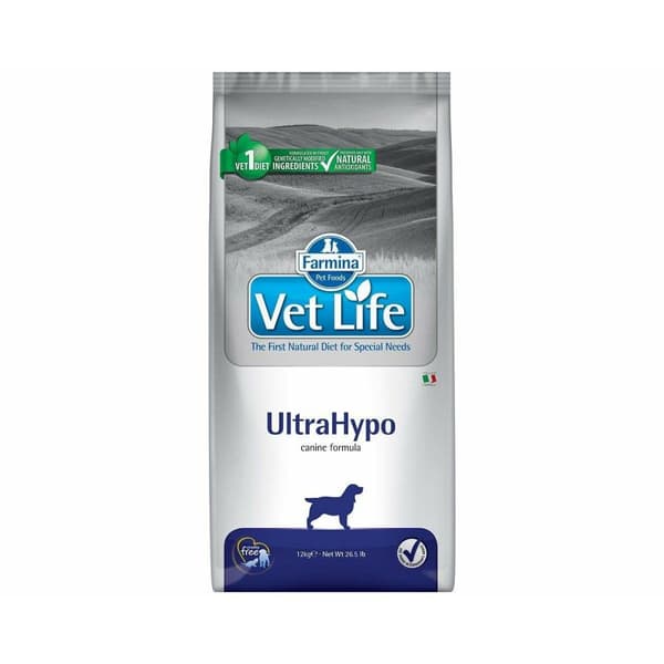 Foder Farmina Vet Life ULTRAHYPO 12 kg Voksen - Næringsrigt foder til voksne hunde, 12 kg, Ultra Hypoallergenisk.