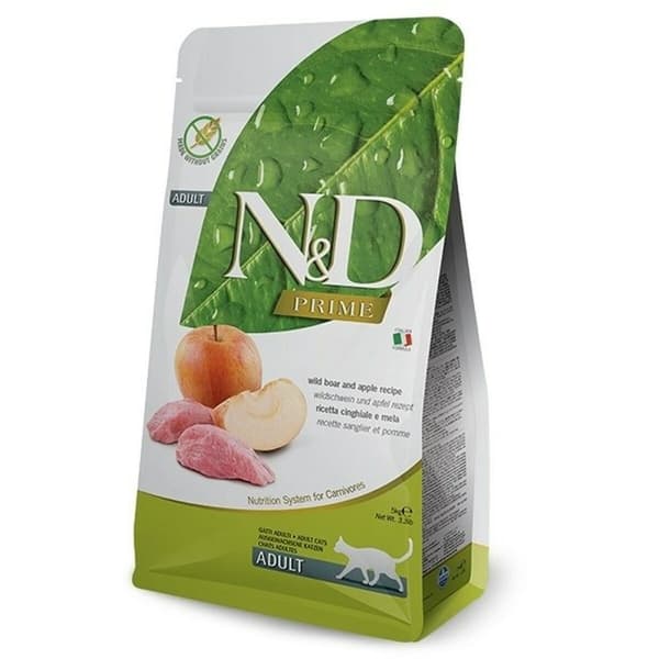 Kattmat Farmina N&D CAT PRIME Vuxen Äpple Vildsvin 5 kg