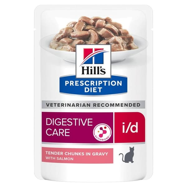 Kattemad Hill's Digestive Care Kylling Laksefarvet Gris 85 g