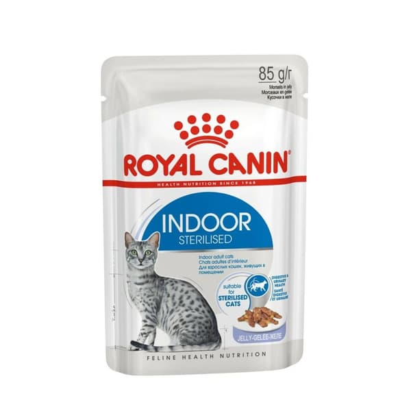 Kattmat Royal Canin Inomhus Steriliserad Kött 12 x 85 g - Balanserad kost för inomhuskatter.