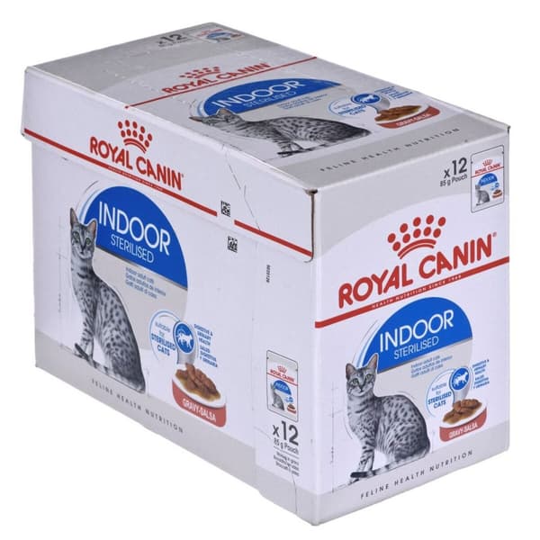 Kattmat Royal Canin Inomhus Steriliserad Kött 12 x 85 g - Balanserad kost för inomhuskatter.