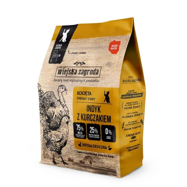 Kattemad WIEJSKA ZAGRODA Kitten Turkey with chicken Kalkun 400 g