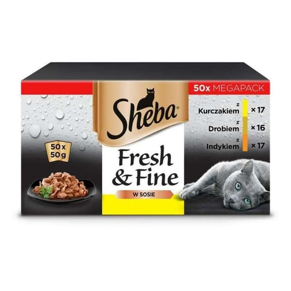 Kissanruoka Sheba Fresh & Fine Kana Turkki Linnut 50 x 50 g