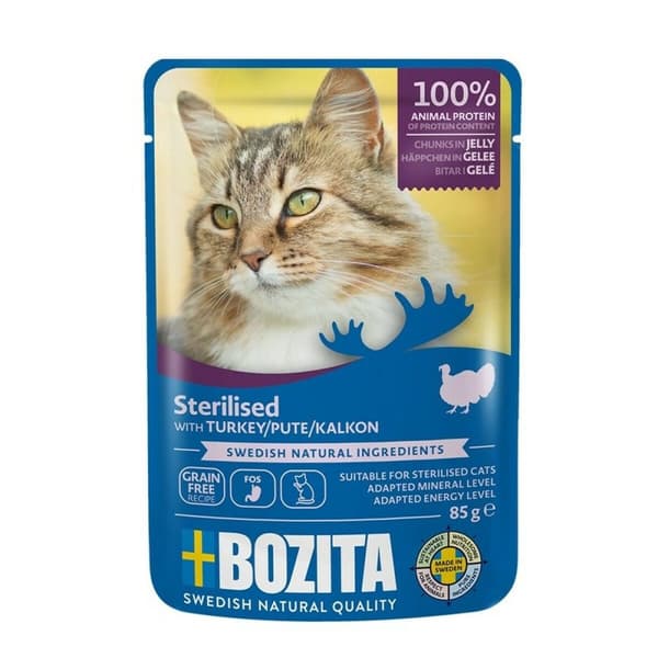Kattmat Bozita trozos esterilizados en gelatina con pavo 85 g