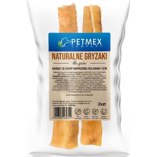 Hundesnack Petmex Rolled Pork Skin Croquet Gris 150 g